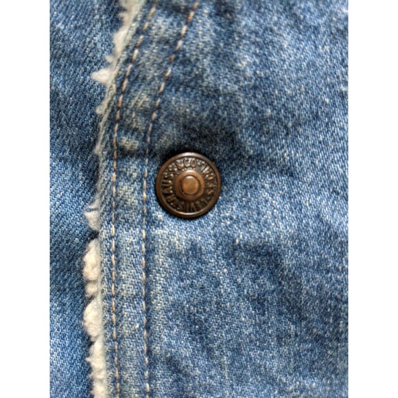Vintage Levis Western Denim Vest Men Size S  Orange Tab Sherpa Lined USA 70s 80s - Picture 4 of 15